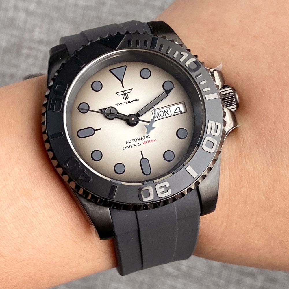 Rubber Strap Diver - Tandorio 200M su geçirmez NH36A Vintage